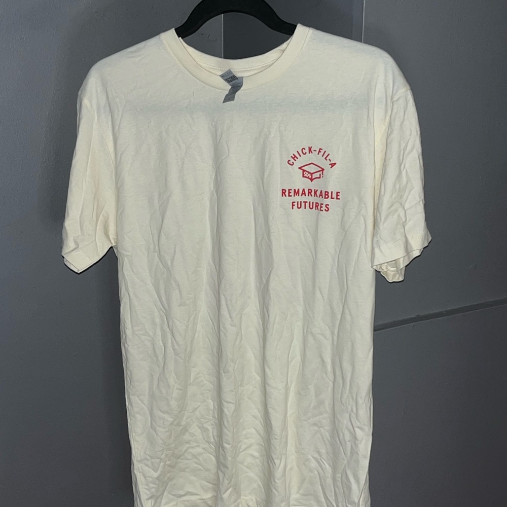 Next Level Apparel White Tee with Red Print